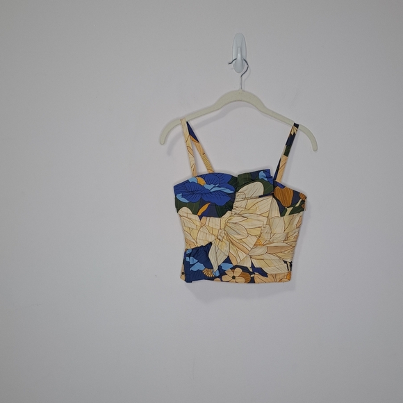 Sezane x FARM RIO Abelino Blue Floral Blouse 34 - Picture 4 of 8